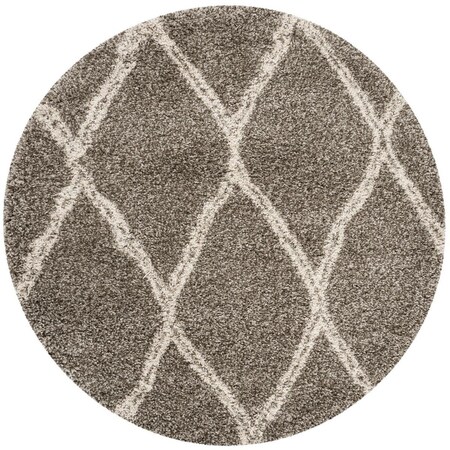 Safavieh Hudson Shag 300 Power Loomed Round Area Rug, Grey and Ivory - 7 x 7 ft. SGH329B-7R